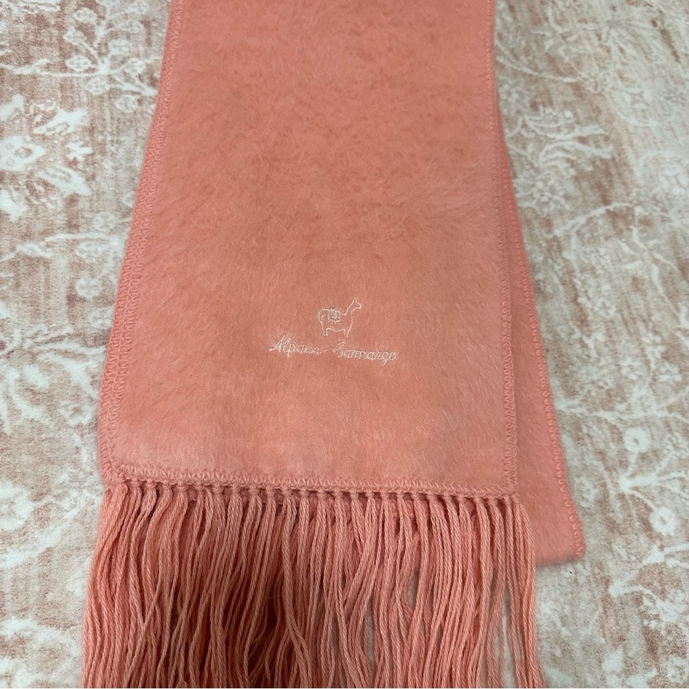 Alpaca Camargo Pink Scarf - Made In Peru - Picture 2 of 8